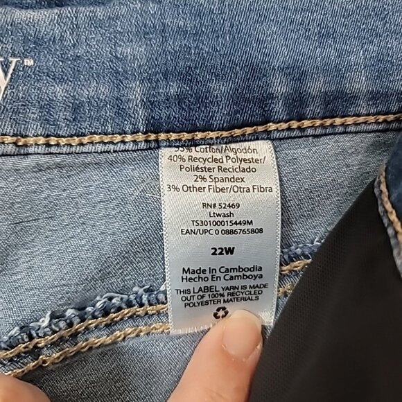 Terra & Sky Straight Leg Denim Jeans Womens Plus Size 22W Blue High Rise TS Core - Picture 5 of 14